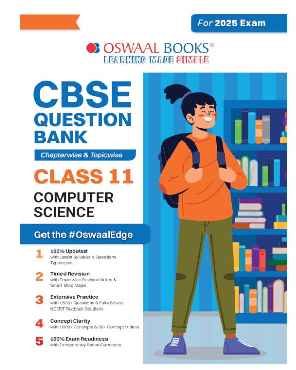 Oswaal CBSE Question Bank Class 11 Computer Science, Chapterwise and Topicwise Solved Papers For 2025 Exams